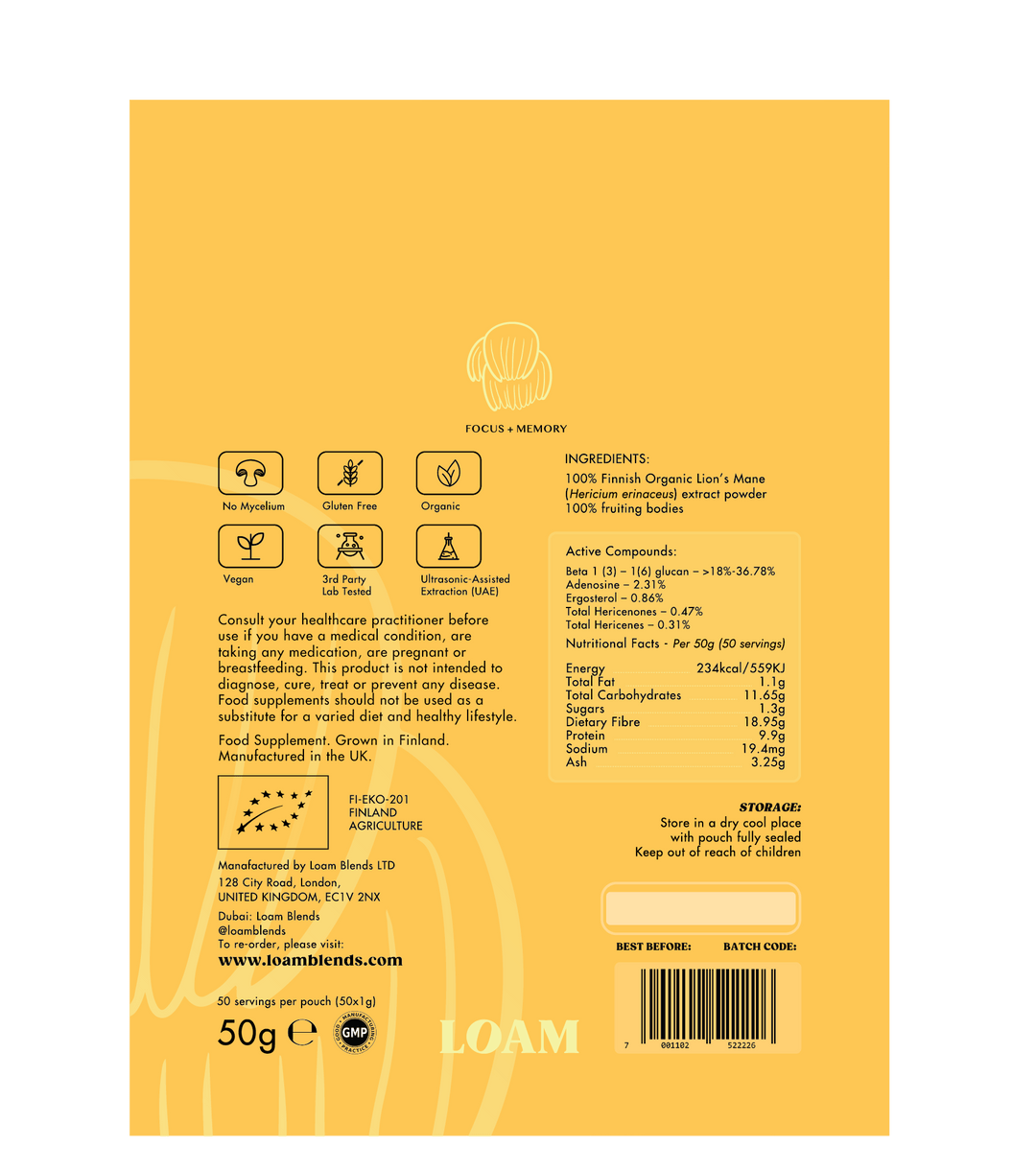 Lion’s Mane Organic Extract Powder