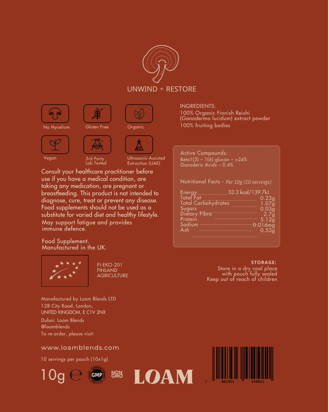 Reishi 10 Servings Organic Extract Powder